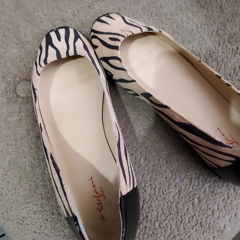 Suede Zebra flats